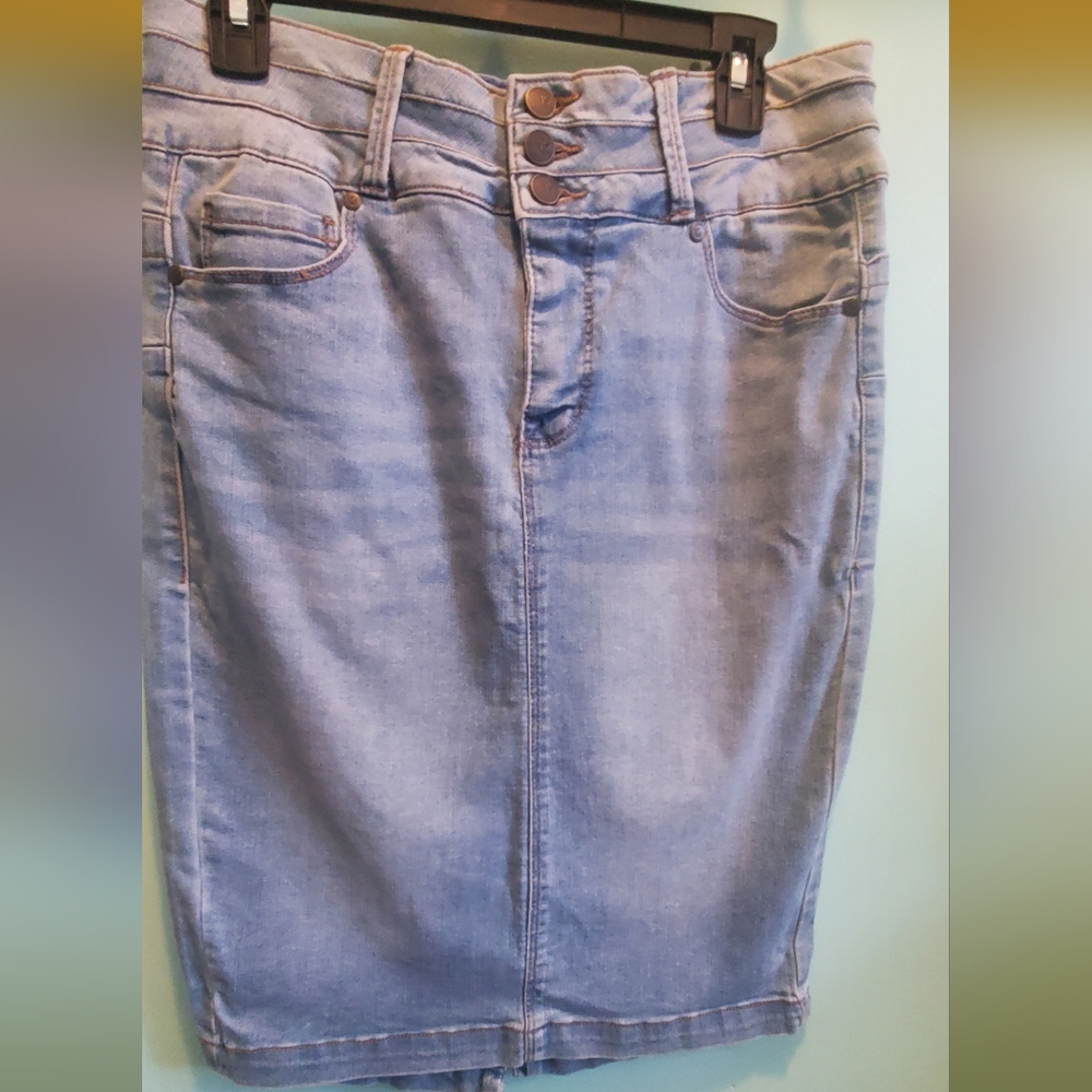 Light Blue Denim Pencil Skirt - Classic Women’s Style